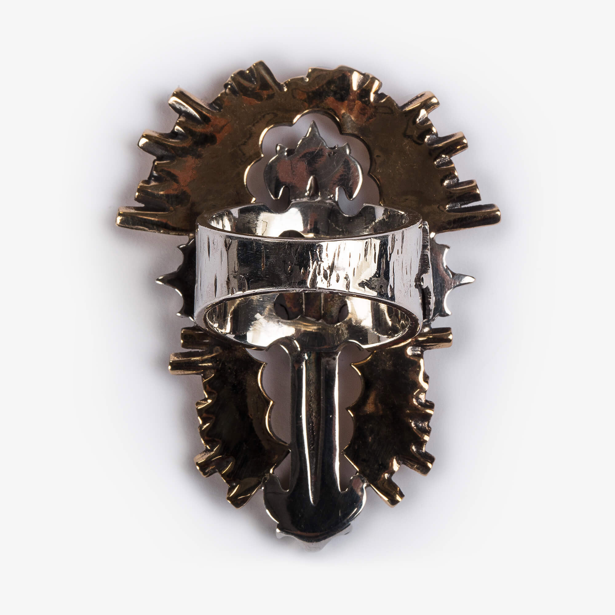 Anello Stella Crucis Bico Raggi bronzo retro