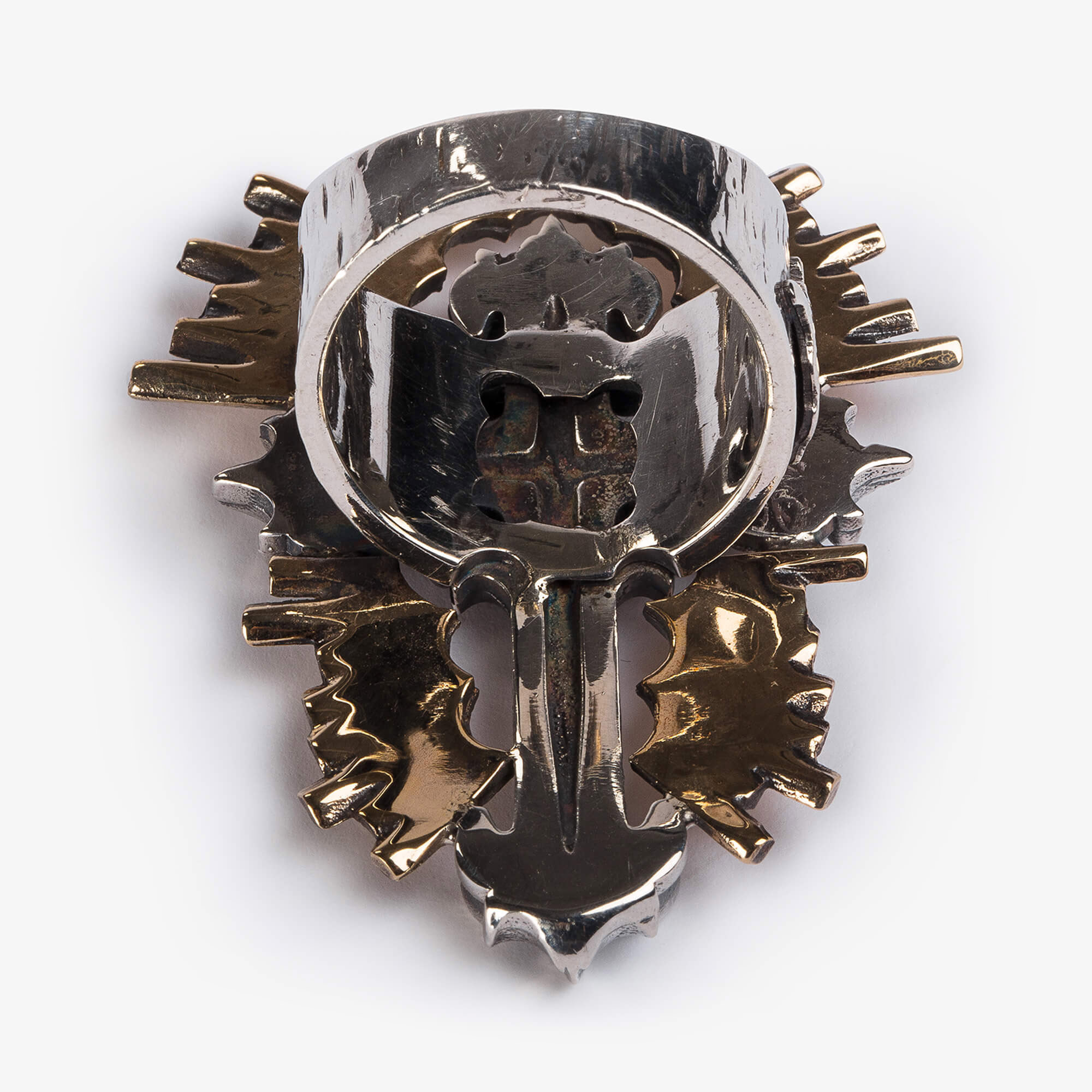 Anello Stella Crucis Bico raggi bronzo retro 2