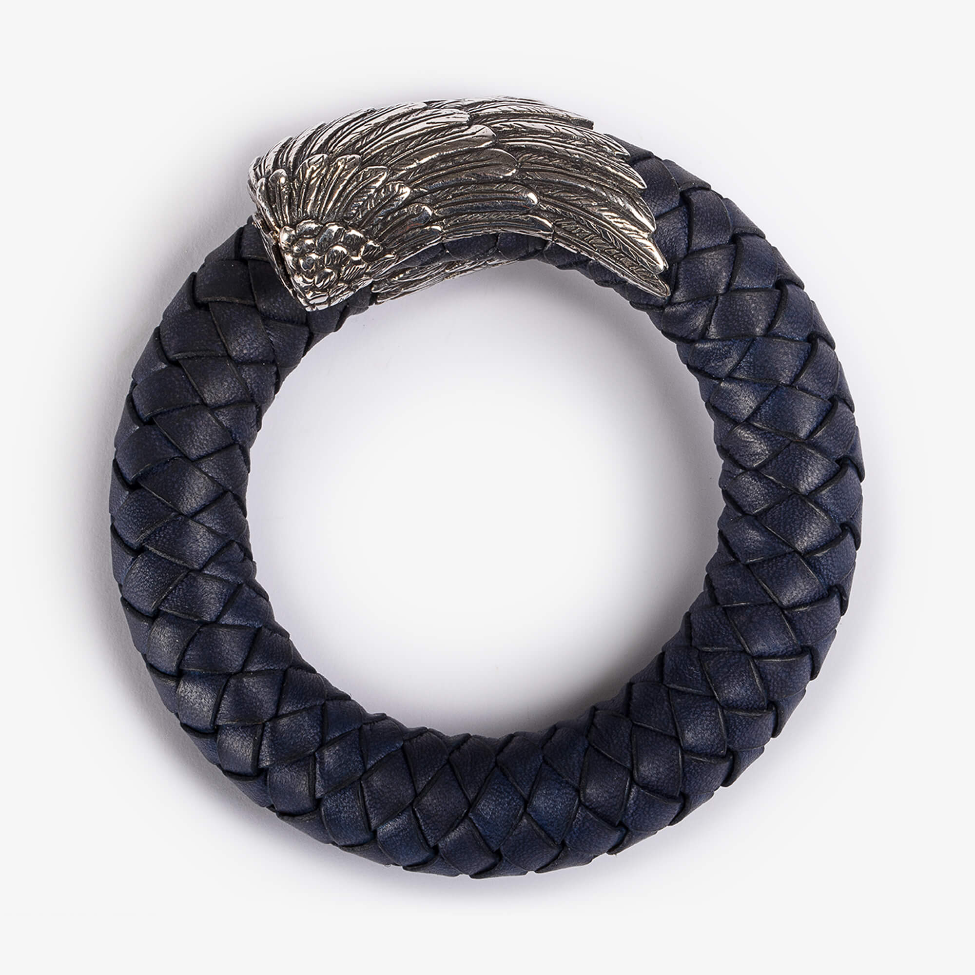 Bracciale Ziz Pelle e Argento Deep Blue retro